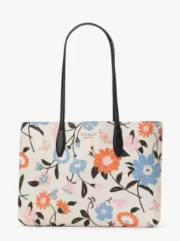 All Day Floral Garden Large Tote - Cream - One Size