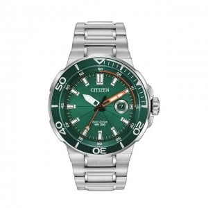 Citizen Green And Silver 'Endeavour' Eco-Drive Sports Watch - Aw1428-53X