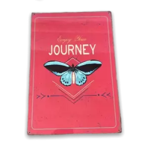 Enjoy Your Journey Butterfly Design Vintage Metal Sign