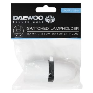 Daewoo Switched Lampholder Bayonet Plug - 2 Amp