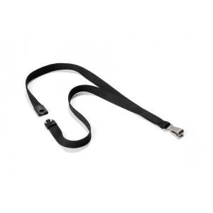 Durable 15mm Textile Lanyard Soft Colour Black Pack of 10 812701