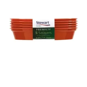 5 Premium Flower Pot Saucers - 13-15cm - Terracotta (4842014) - Stewart Garden