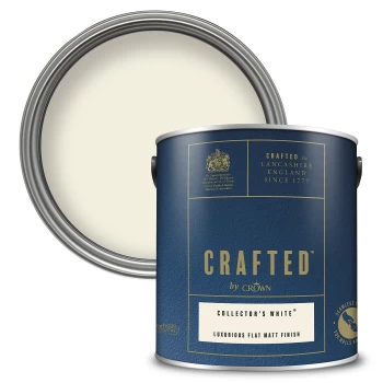 CRAFTED by Crown Flat Matt Interior Wall, Ceiling and Wood Paint - Collector's White - 2.5L
