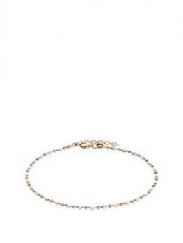 Beaverbrooks Silver And Rose Gold Plated Sparkle Anklet