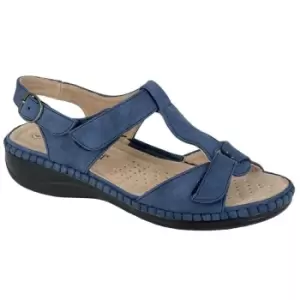 Boulevard Womens/Ladies Buckle Leather Lined Sandals (4 UK) (Navy Blue)