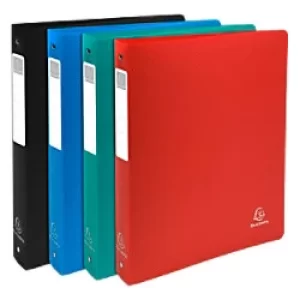 Exacompta Ring Binder Opaque 51390E Polypropylene A4+ 4 ring 30 mm Assorted Pack of 10