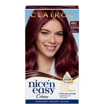 Clairol Nice' n Easy Creme Natural Looking Oil Infused Permanent Hair Dye 177ml (Various Shades) - 4BG Burgundy