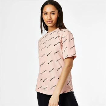 Kangol All Over Print Boxy T Shirt Ladies - Pink AOP