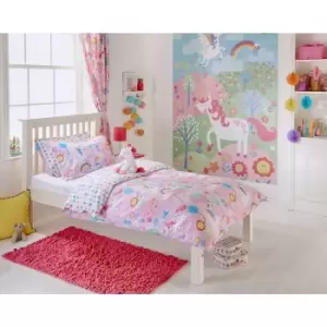 Riva Home Unicorn Childrens/Kids Duvet Set (Toddler (120 x 150cm)) (Pink) - Pink