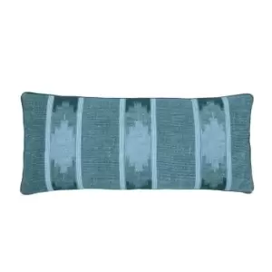 Bedeck of Belfast Emaya Embroidered Cotton Cushion - Blue