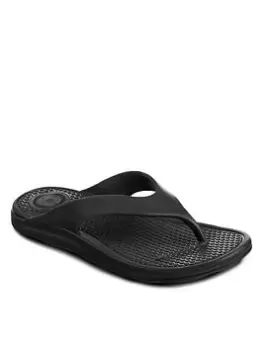 TOTES Solbounce Toe Post Sandal - Black, Size 9, Men