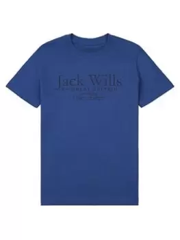Jack Wills Boys Script Short Sleeve T-Shirt - Blue Size 10-11 Years