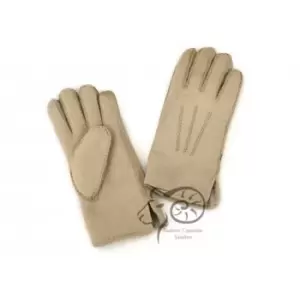 Eastern Counties Leather Womens/Ladies 3 Point Stitch Detail Sheepskin Gloves (S) (Grey)