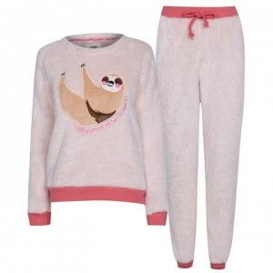 Chelsea Peers Fluffy Sloth Pyjamas - Pink