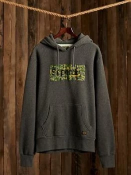 Superdry Canvas Hoodie - Charcoal, Size XS, Men