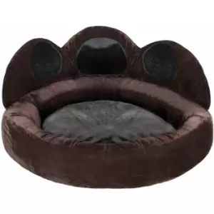 Tectake - Dog bed Balou - cat bed, puppy bed, pet bed - Ø 80 x 33cm - black/brown