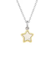 Recycled Sterling Silver & Gold Plating Diamond Star Necklace