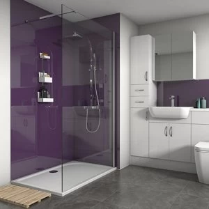 Splashwall Gloss Violet 3 sided Shower Panel kit (L)1200mm (W)1200mm (T)4mm