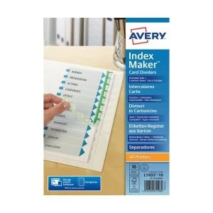 Avery IndexMaker A4 Plus 10 Part Extra Wide Dividers Ref L7455 10