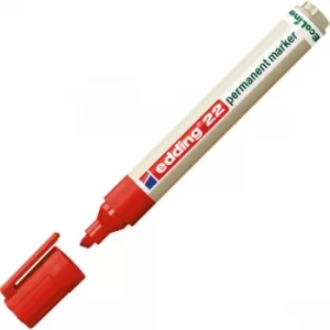 Edding 4-22002 EcoLine Chisel Tip Permanent Marker 22 Red