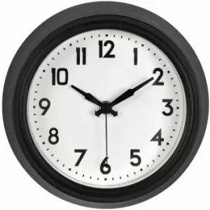 Wall Clock Black Finish Frame Clocks For Living Room / Bedroom / Contemporary Style Round Shaped Design Metal Clocks For Hallways 8 x 22 x 22