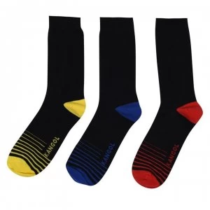 Kangol Formal Socks 3 Pack Mens - Stripe Toes