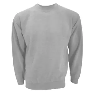 UCC 50/50 Unisex Plain Set-In Sweatshirt Top (XS) (Heather Grey)