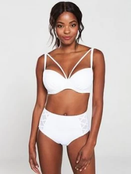 Pour Moi Beach Bound Underwired Padded Bikini Top - White, Size 38C, Women