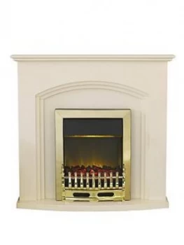 Adam Fires & Fireplaces Truro Electric Fireplace Suite With Brass Inset Fire