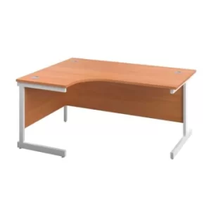 1600 X 800 Single Upright Rectangular Desk Beech-White