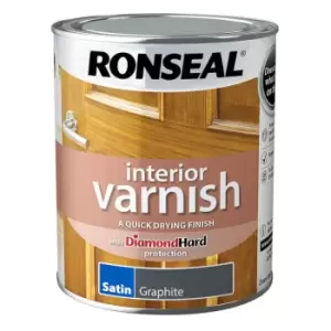 Ronseal Interior Wood Varnish - Graphite - Satin - 750ml - Graphite