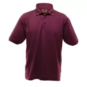 UCC 50/50 Mens Heavyweight Plain Pique Short Sleeve Polo Shirt (5XL) (Burgundy)