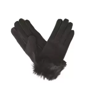 Eastern Counties Leather Womens/Ladies Toscana Trim Cuff Sheepskin Gloves (L) (Black)