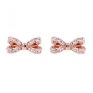 Ted Baker Ladies Rose Gold Plated Olitta Mini Opulent Pave Bow Earring