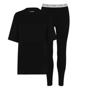 Hype Black Oversized T-Shirt and Leggings Womens Set - Black