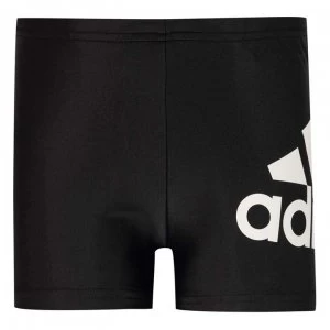 adidas Boys Badge Of Sport Swim Boxer Trunks - Black