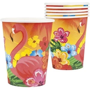 Hawaii Flamingo Paper Cups (Pack Of 6)