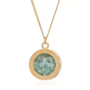 Rachel Jackson London Gold Plated Aquamarine March Birthstone Amulet Necklace