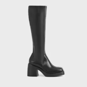 Vagabond Brooke Stretch Leather Heeled Knee High Boots - UK 4