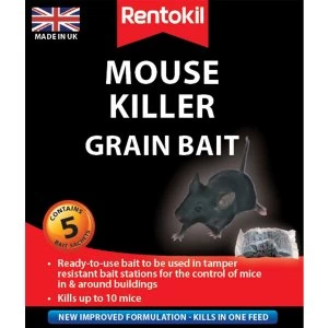 Rentokil Mouse Killer Grain Bait Sachets - 5 Pack