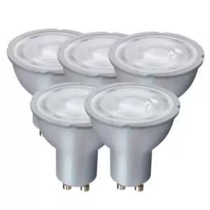 7 Watts GU10 LED Bulb Silver Spotlight Warm White Dimmable, Pack of 5
