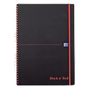 OXFORD Black n' Red Poly Wirebound Notebook Ruled A4 140 Pages