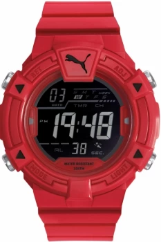 Mens Puma PU91138 COLLIDE DIGITAL - red Black Alarm Chronograph Watch PU911381004
