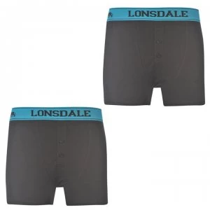 Lonsdale 2 Pack Boxers Junior - Black/Brt Blue