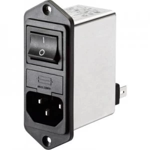 Mains filter switch IEC socket 250 V AC 1 A 7.5 mH