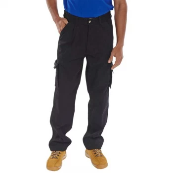 Click Traders Newark Cargo Trousers 320gsm 36 Tall Black Ref