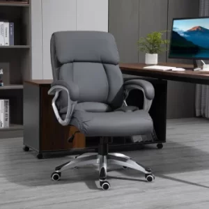 Vinsetto High Back Home Office Chair Swivel Executive PU Leather Ergonomic Chair, with Adjustable Height, Deep Grey