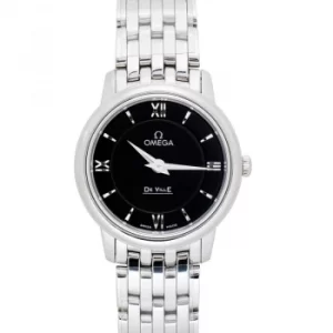 De Ville Prestige Quartz 27.4mm Black Dial Steel Ladies Watch