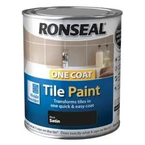 Ronseal Tile Paints Black Satin Tile Paint 0.75L