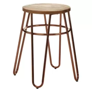 Industrial Stool with Rose Gold Metallic Legs